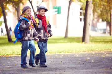 Pupils going to school