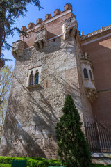 tower with windows Palace of the Archbishop in Alcala de Henares