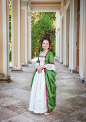 Beautiful woman in medieval dress