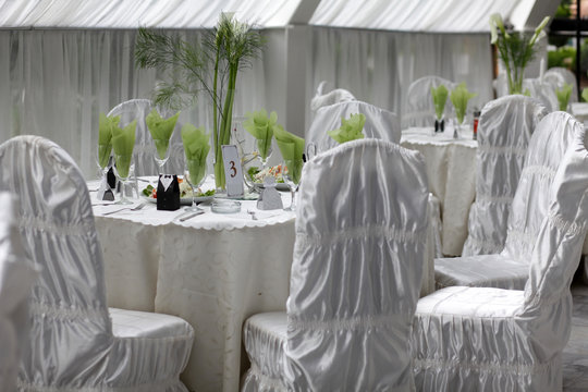 festively decorated hall for weddings