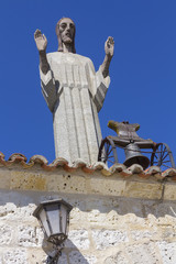 Obraz premium Huge stone sculpture of Christ of Otero in Palencia, Spain