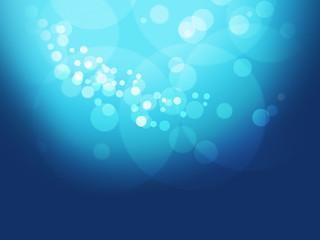 deep blue background with baubles