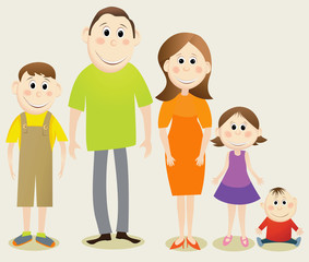 Cartoon happy family