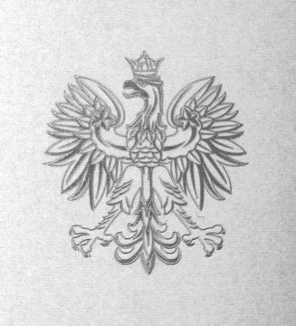 Poland Emblem - eagle with crown, old grunge version