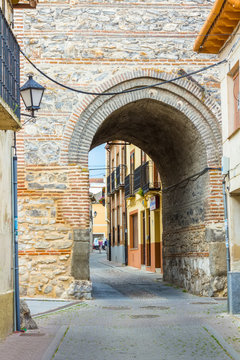 Mudejar brick passageway Santa Maria, in Arevalo, Spain