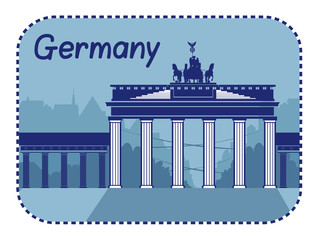 Illustration with Brandenburg Gate in Berlin