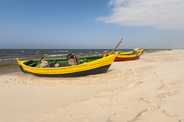Plaża, Krajobraz z łódką