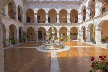 Fototapeta premium Convent Court, Santa Maria del Henar, Segovia, Spain