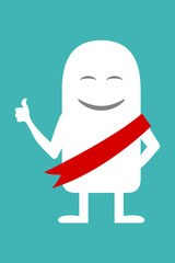 Animated personality award ribbon