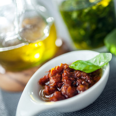 Savory accompaniments served in a restaurant