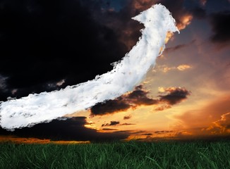 Composite image of cloud arrow