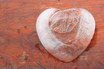 Ice heart shape.