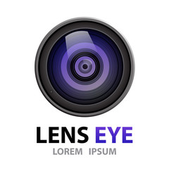 Lens eye symbol icon. vector illustration