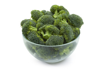broccoli on bowl isolated
