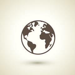 retro ecology concept flat icon with earth element
