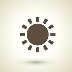 retro flat design icon with sun element