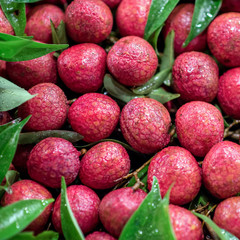 Lychee fruits background