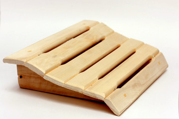 wooden shelf on white background
