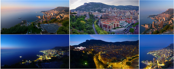 collection of photos Monte Carlo Monaco day and night