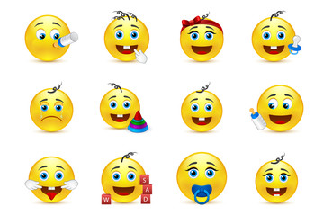 lovely baby smileys set with nursery elements