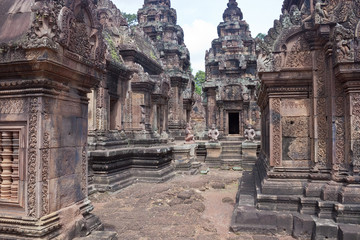 Fototapeta na wymiar Ruins of ancient Angkor temple Banteay Srei , Cambodia