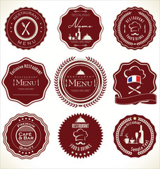 Label set for restaurant