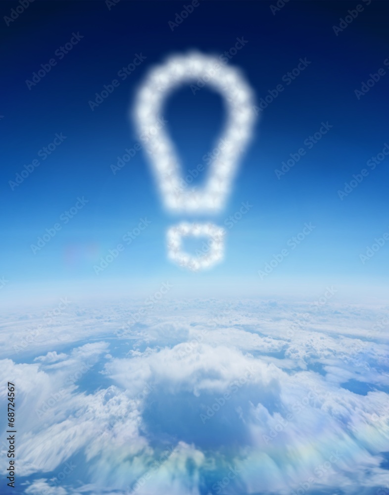 Aufkleber Composite image of cloud in shape of exclamation mark