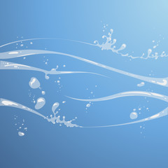 abstract vector water wave with bubbles