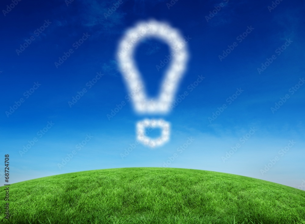 Aufkleber Composite image of cloud in shape of exclamation mark
