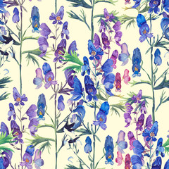 Verbena seamless pattern