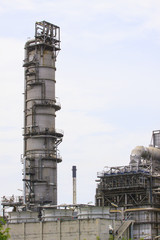 Fototapeta na wymiar big tube in refinery petrochemical plant in heavy industry estat