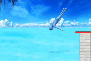 Kopfsprung - 3d Render © fotoliaxrender