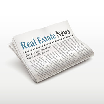 real estate news words on newspaper