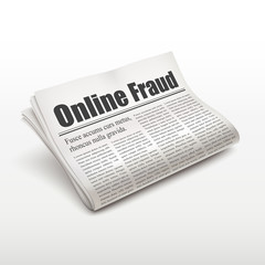 online fraud words on newspaper