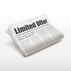 limited offer words on newspaper