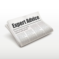 expert advice words on newspaper