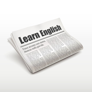 learn English words on newspaper