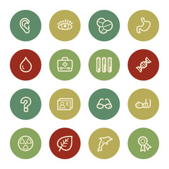Medicine web icon set 2, vintage color