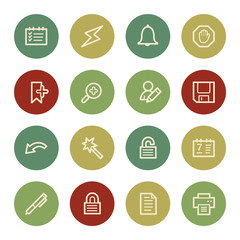 Scheduler web icons, vintage color