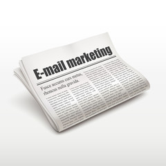 e-mail marketing words on newspaper