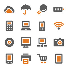 Cloud computing web icons set