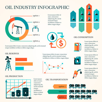 Oil production infographics
