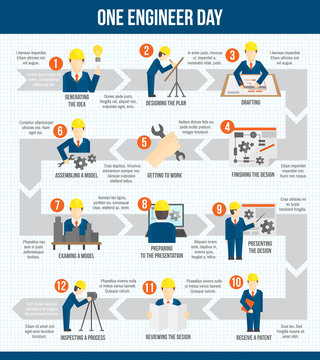 One engineer day infographics