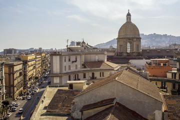 Fototapeta na wymiar Naples roofs, Piaza Garibaldi
