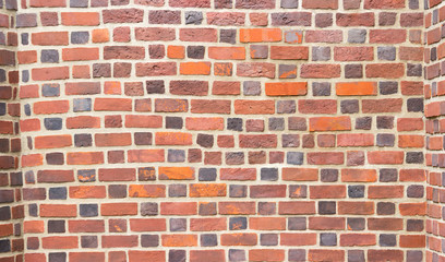 Background of red brick wall pattern texture.