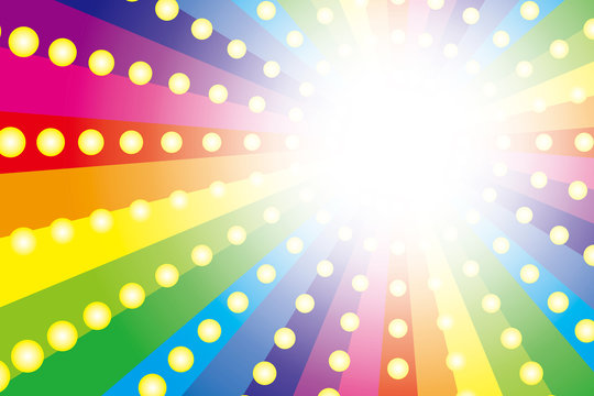 #Background #wallpaper #Vector #Illustration #design #free #free_size #charge_free #colorful #color rainbow,show business,entertainment,party,image 背景素材壁紙（レインボー,虹, 虹色,  七色, 放射放, 射状, 光の玉, ）