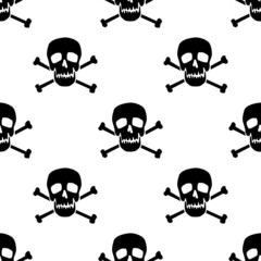 Seamless skull and bones pattern