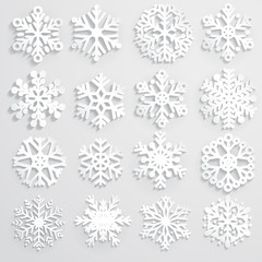 Fototapeta na wymiar Set of paper snowflakes