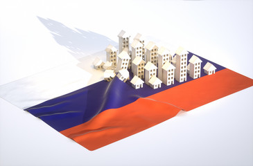 3d render illustration of russian real-estate development