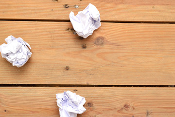 paper balls on wood vintage